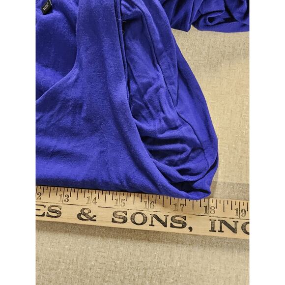 Guess Y2K Blousen Dress Large Maxi High Slit Stretch Jersey Sundress Ruched - Picture 11 of 13